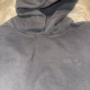 TALENTLESS Slate Gray Minimal Logo Hoodie
